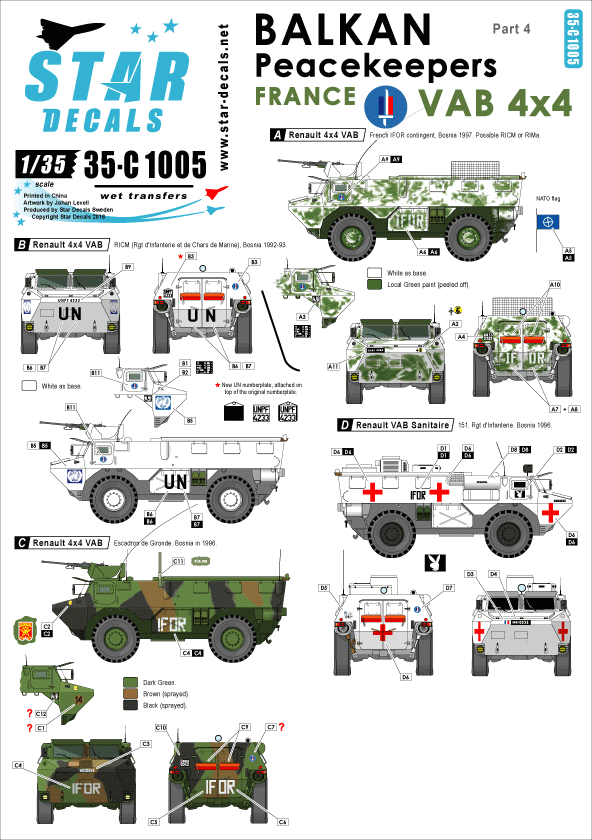 Star Decals 35-C1005 Balkan Peacekeepers #4. France 1/35