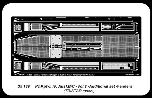 Aber 35189 German medium tank Pz.Kpfw. IV, Ausf.B/C - vol. 2 - additional set - fenders (1:35)