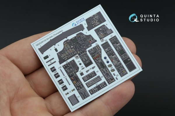 Quinta Studio QD35132 AH-64A 3D-Printed coloured Interior on decal paper (Trumpeter) 1/35
