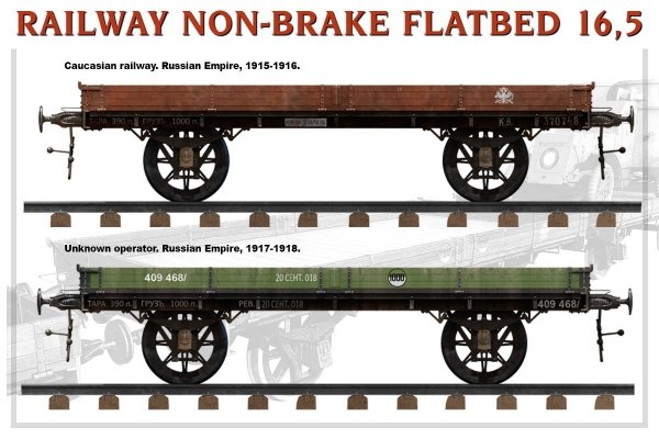 MiniArt 39004 RAILWAY NON-BRAKE FLATBED 16,5 t 1/35