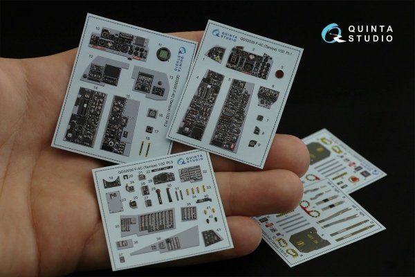 Quinta Studio QD32035 F-4C 3D-Printed &amp; coloured Interior on decal paper (for Tamiya kit) 1/32