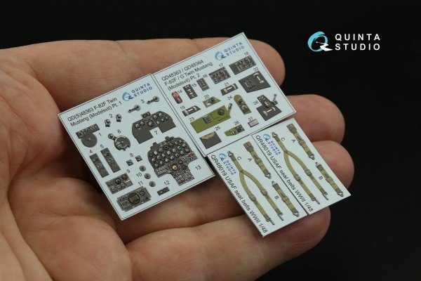 Quinta Studio QD48363 F-82F Twin Mustang 3D-Printed &amp; coloured Interior on decal paper (Modelsvit) 1/48