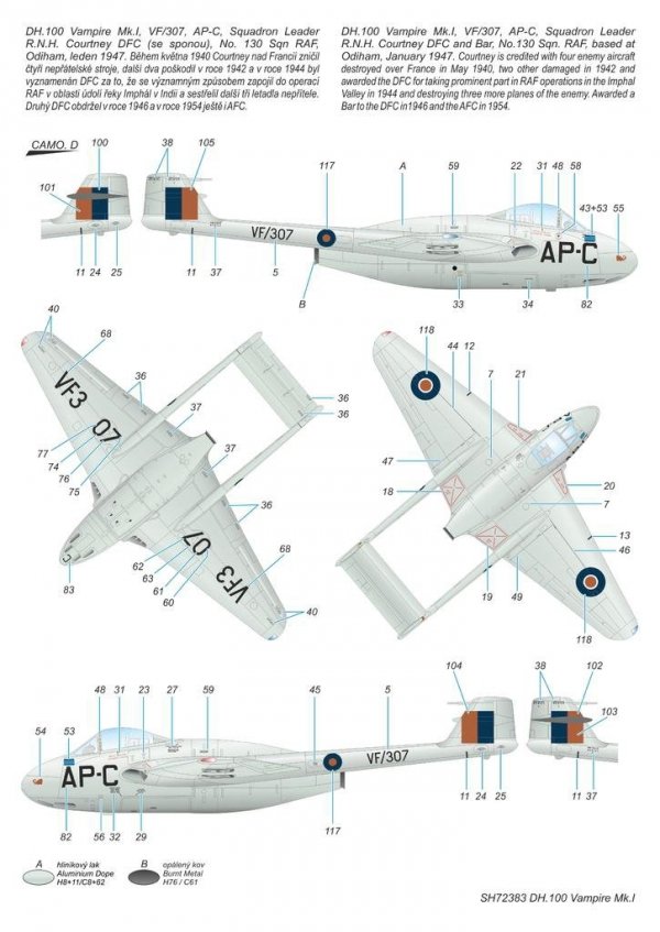 Special Hobby 72383 DH.100 Vampire Mk. I 'RAF, RAAF and Armée de l'Air' 1/72