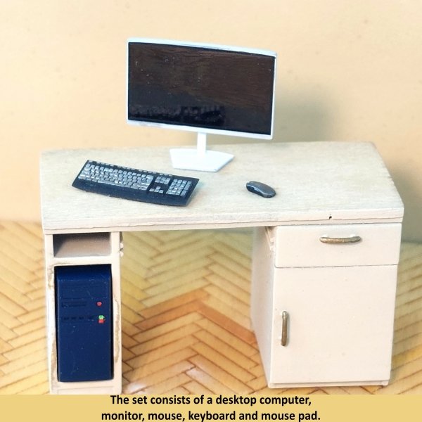 Point of no Return 3524057 PC z monitorem, klawiaturą, myszką i kalkomaniami / PC with monitor, keyboard, mouse and decals 1/35