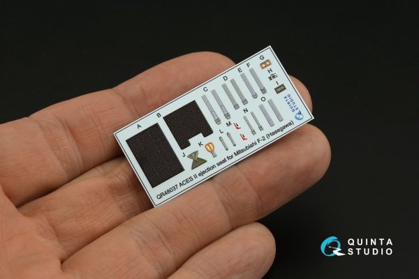 Quinta Studio QD48059 Mitsubishi F-2B 3D-Printed coloured Interior on decal paper (Hasegawa) 1/48