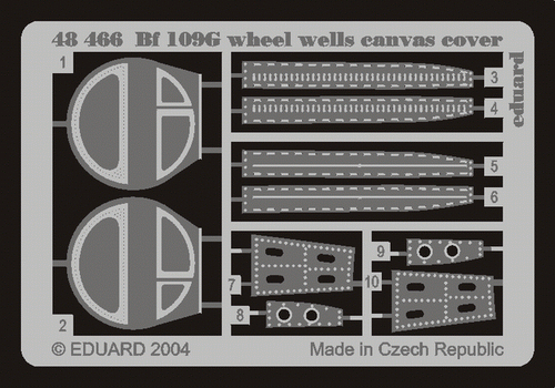 Eduard 48466 Bf 109G wheel wells canvas cover 1/48  (HASEGAWA)