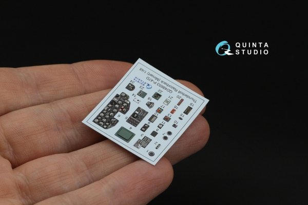 Quinta Studio QD48653 P-47D Thunderbolt Razorback 3D-Printed &amp; coloured Interior on decal paper (Miniart) 1/48