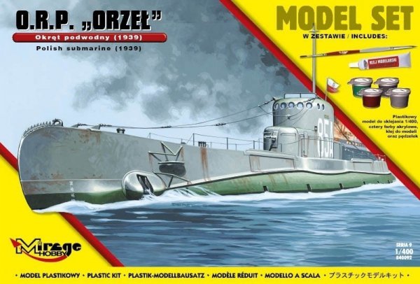 Mirage Hobby 840092 ORP 'ORZEŁ' Polski Okręt Podwodny 1939 1/400 Model set