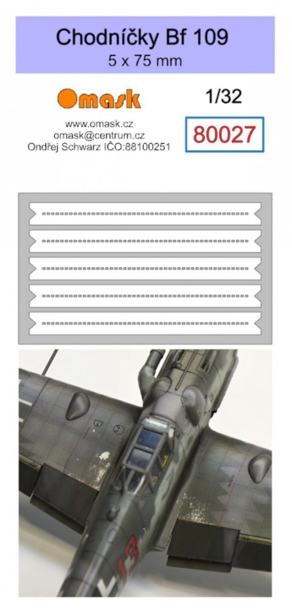 Omask 80027 Walkways Bf 109 5 x 75 mm (Oramask 810 foil) 1/32