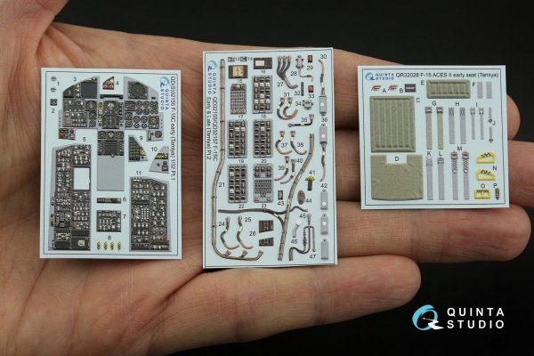 Quinta Studio QD32155 F-15C Early/F-15A/F-15J early 3D-Printed &amp; coloured Interior on decal paper (Tamiya) 1/32