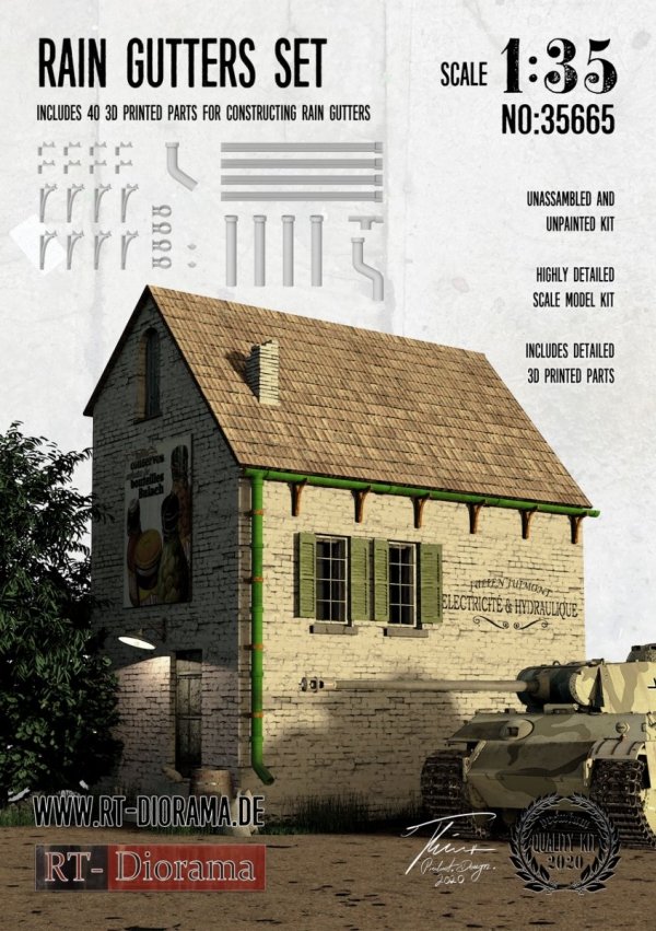 RT-Diorama 35665 Rain Gutters Set 1/35