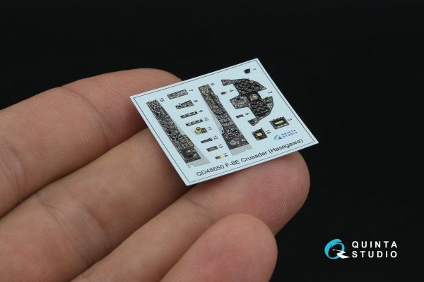 Quinta Studio QD48650 F-8E Crusader 3D-Printed &amp; coloured Interior on decal paper (Hasegawa/Hobby 2000) 1/48