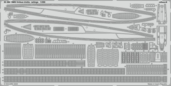 Eduard 53264 SMS Viribus Unitis railings TRUMPETER 1/350