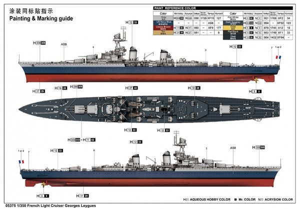 Trumpeter 05375 French Light Cruiser Georges Leygues 1/350