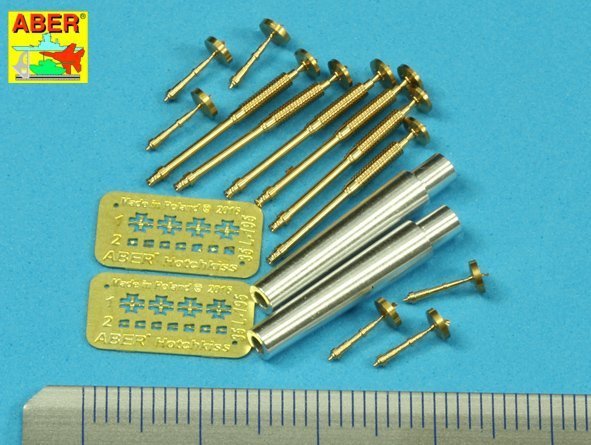 Aber 35L-197 Barrels for British WWI Tank Mk.V (Male, Female or Hermaphrodite) for 6 pdr (57mm) gun x 2pcs. 8mm Hotchkiss m.1909 x 6pcs. (1:35)