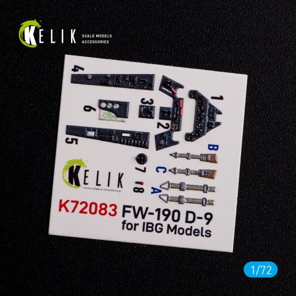 KELIK K72083 Fw 190 D-9 interior 3D decals for IBG Models kit 1/72