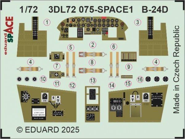 Eduard 3DL72075 B-24D SPACE AIRFIX 1/72