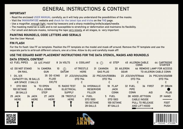 1 Man Army 48KIT004 Full Masking Set Tempest Mk.V Ser.2 (Eduard) 1/48