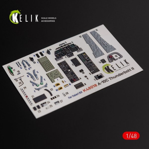 KELIK K48018 A-10C &quot;Thunderbolt II&quot; interior 3D decals for Italeri kit 1/48