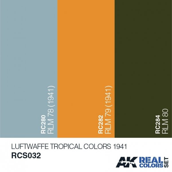 AK Interactive RCS032 LUFTWAFFE TROPICAL COLORS 1941 3x10ml