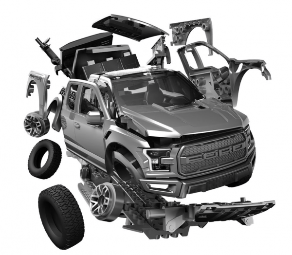 Airfix 6053 QUICKBUILD Ford F-150 Raptor - Grey