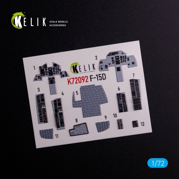 KELIK K72092 F-15D - interior 3D decals for FineMolds kit 1/72