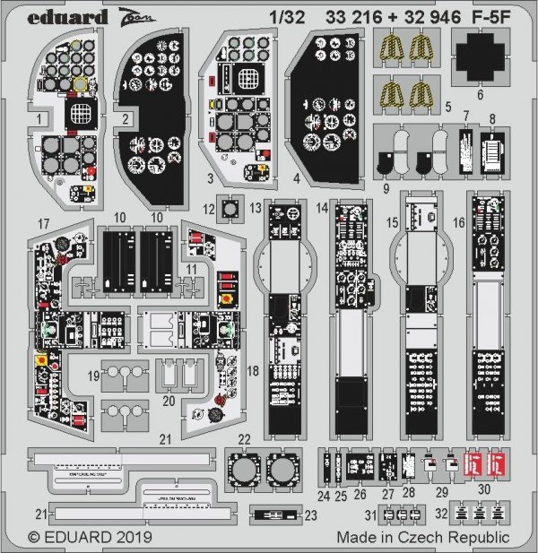 Eduard 32946 F-5F interior 1/32 KITTY HAWK