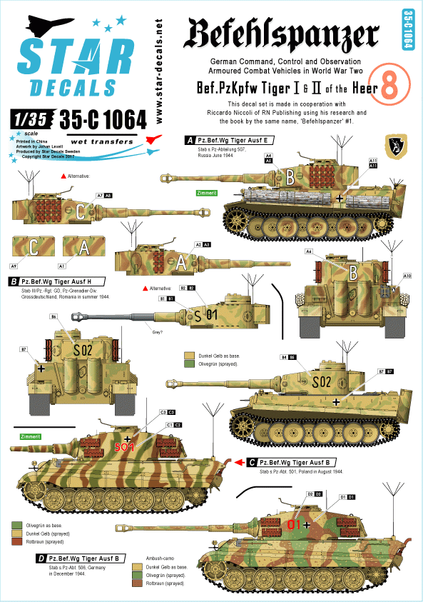 Star Decals 35-C1064 Befehlspanzer # 8 1/35