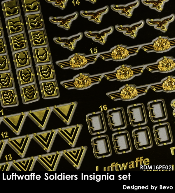 RADO Miniatures RDM16PE02 Luftwaffe Soldiers Insignia Set - Zestaw Fototrawiony 1/16