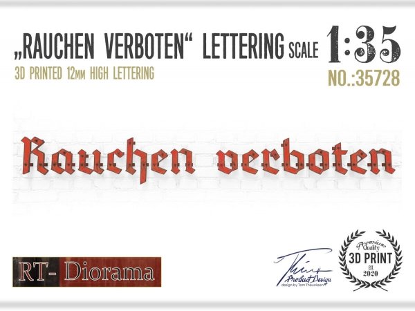 RT-Diorama 35728 Letters Set 3 - &quot;Rauchen Verboten&quot;