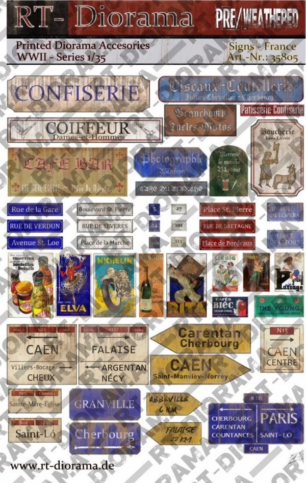 RT-Diorama 35805 Printed Accessories: Signs France 1/35