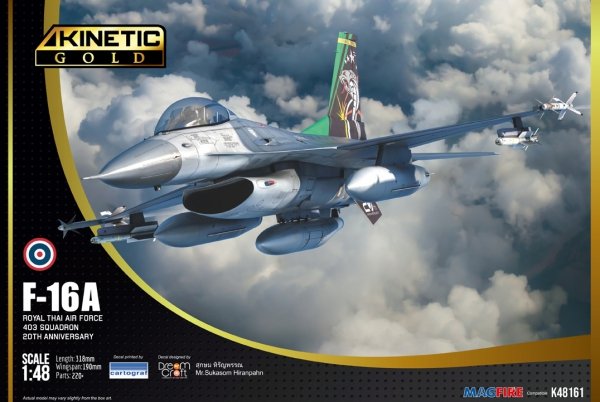 Kinetic K48161 F-16A eMLU Royal Thai Airforce &quot;Cobra BVR&quot; 1/48
