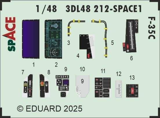 Eduard 3DL48212 F-35C SPACE Tamiya 1/48