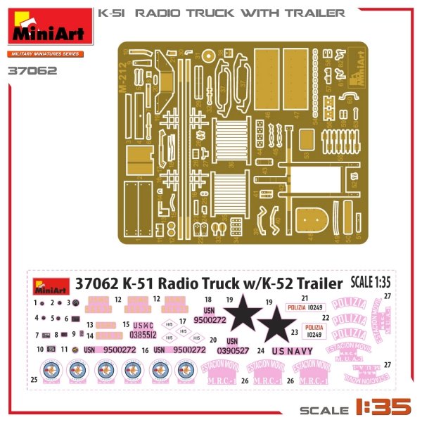 Miniart 37062 K-51 RADIO TRUCK WITH TRAILER 1/35