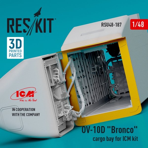 RESKIT RSU48-0187 OV-10D &quot;Bronco&quot; cargo bay for ICM kit (3D Printed) 1/48