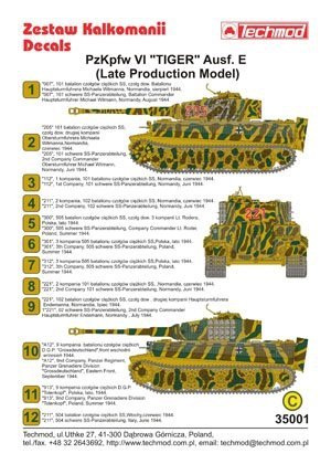 Techmod 35001 - Pz.Kpfw.VI Tiger Ausf.E (Late Production Model) (1:35)