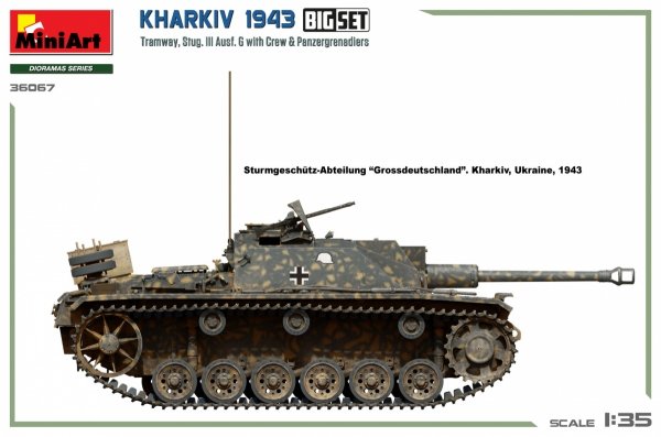 Miniart 36067 Kharkiv 1943: Tram &amp; Stug. III Ausf. G w/Crew. BIG SET 1/35