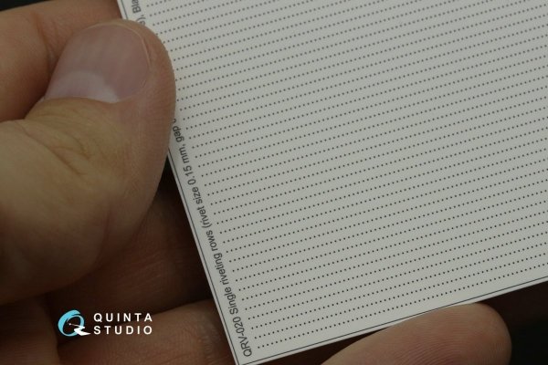 Quinta Studio QRV-021 Single riveting rows (rivet size 0.20 mm, gap 0.8 mm, suits 1/32 scale), Black color, total length 5,8 m/19 ft