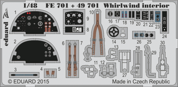 Eduard 49701 Whirlwind S.A. interior (for Trumpeter 02890) 1/48