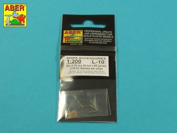 Aber 200L-10 Zestaw 20  luf 20 mm L/65 C/38 do Niemieckich okrętów 1/200