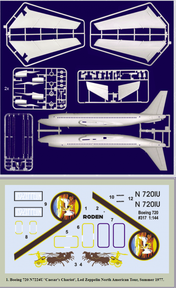 Roden 317 Boeing 720 Caesars Charriot 1/144