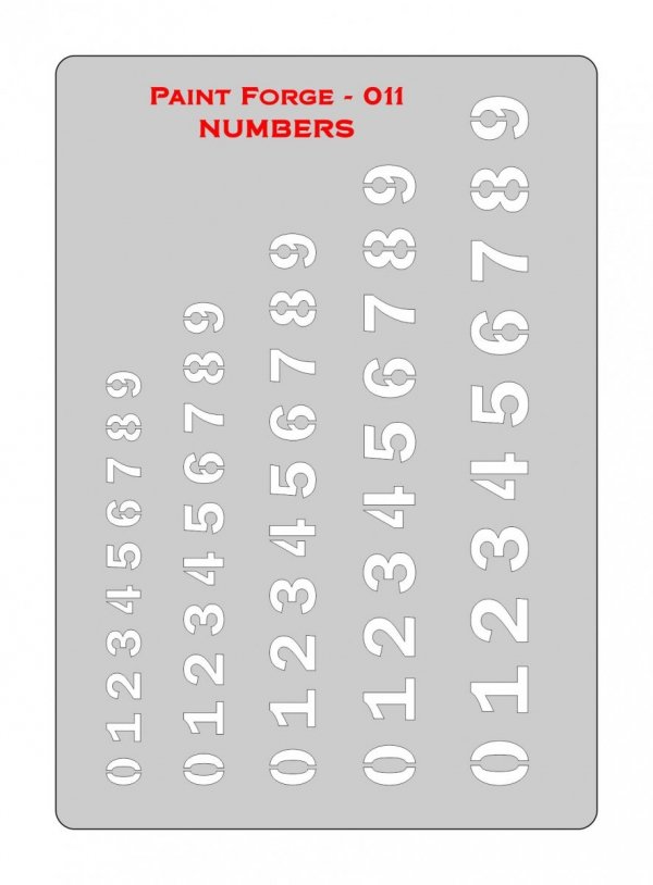 Paint Forge PFST011L STENCIL - NUMBERS