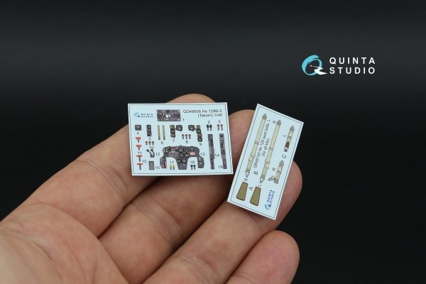 Quinta Studio QD48658 Hs 129B-3 3D-Printed &amp; coloured Interior on decal paper (Takom) 1/48