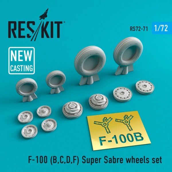 RESKIT RS72-0071 F-100 (B,C,D,F) &quot;SUPER SABRE&quot; WHEELS SET 1/72