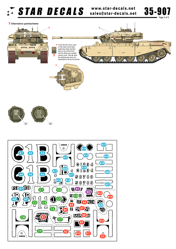 Star Decals 35-907 British Centurions in Suez 1/35