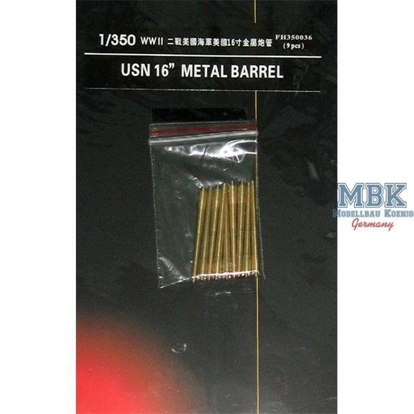 Flyhawk FH350036 WWII USN 16&quot; Metal Barrels (9 Pcs.) 1/350