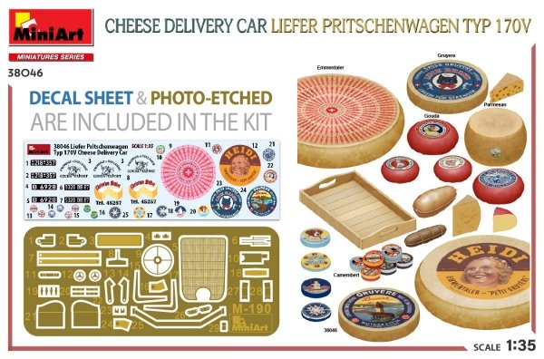 MiniArt 38046 CHEESE DELIVERY CAR LIEFER PRITSCHENWAGEN TYP 170V 1/35