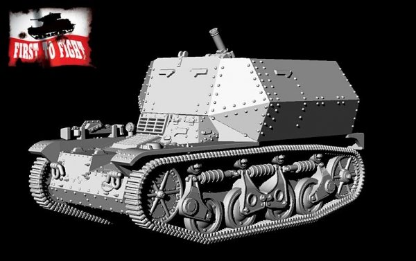 First To Fight PL124 - Niemiecki moździerz 8 cm na lekkim czołgu rozpoznawczym AMR 35(f) 1/72