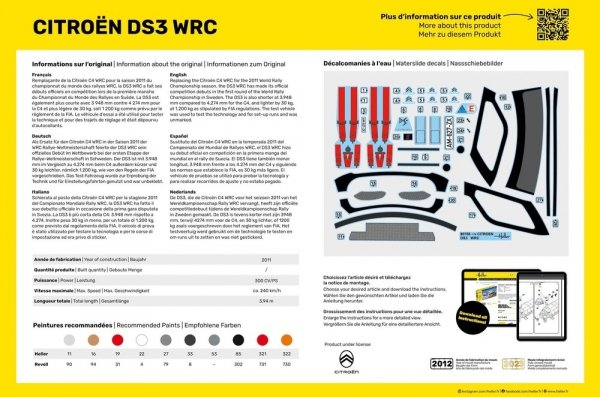 Heller 56758 Citroen DS3 WRC - Starter Kit 1/24
