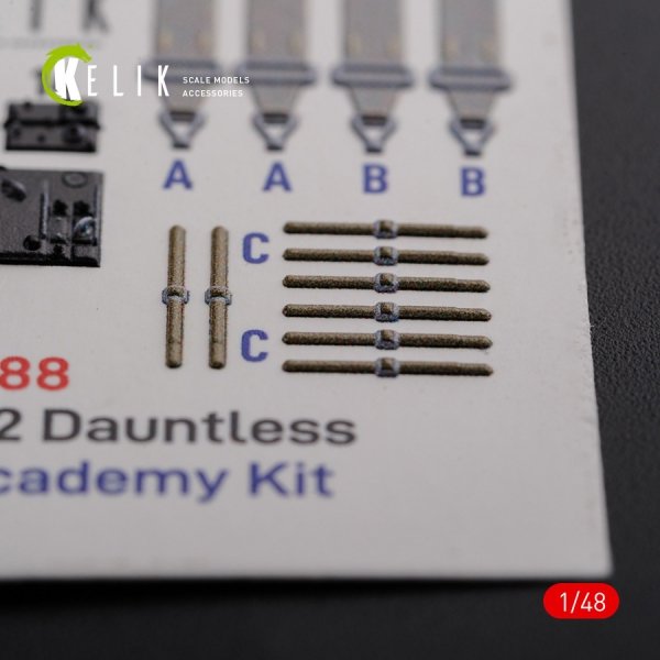 KELIK K48088 SBD-2 Dauntless interior 3D decals for Academy kit 1/48